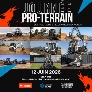 Affiche de la journée PRO-TERRAIN BOBCAT chez Location Blais